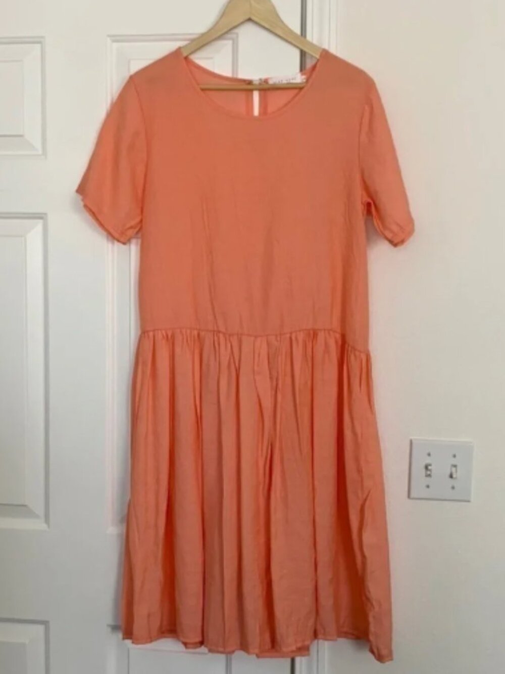 Here Signature Clothing drop waist dress in pastel peach